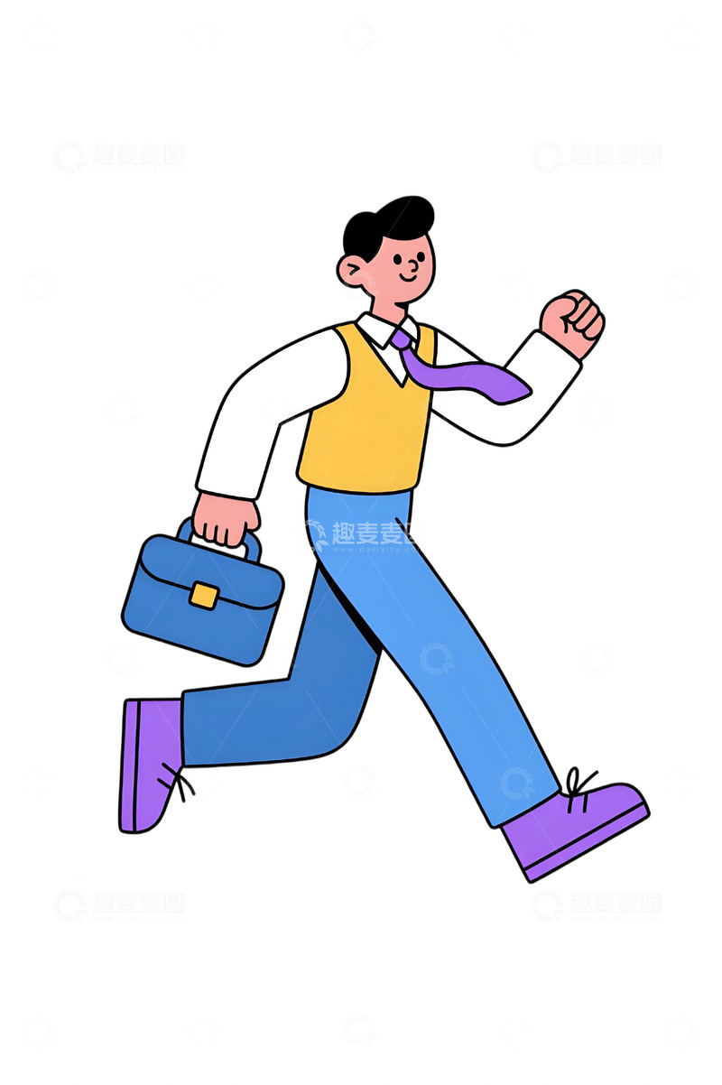 高清大图下载【趣麦麦图】上班人物插画素材27