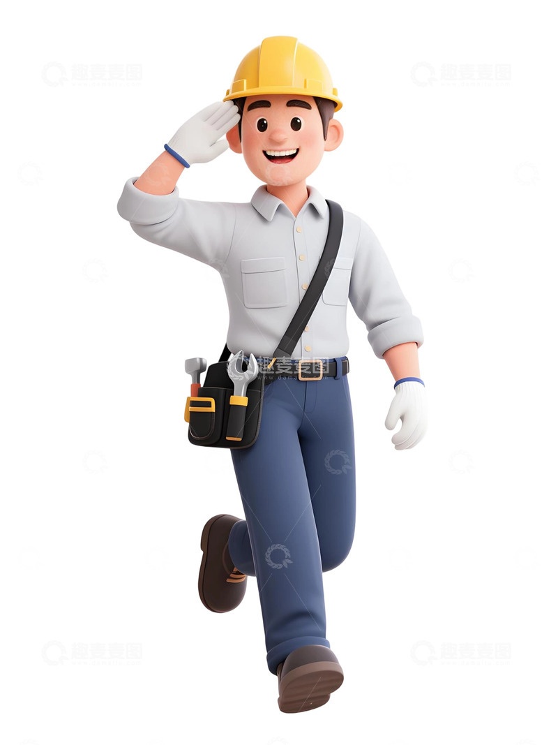 高清大图下载【趣麦麦图】建筑工人主题插画72