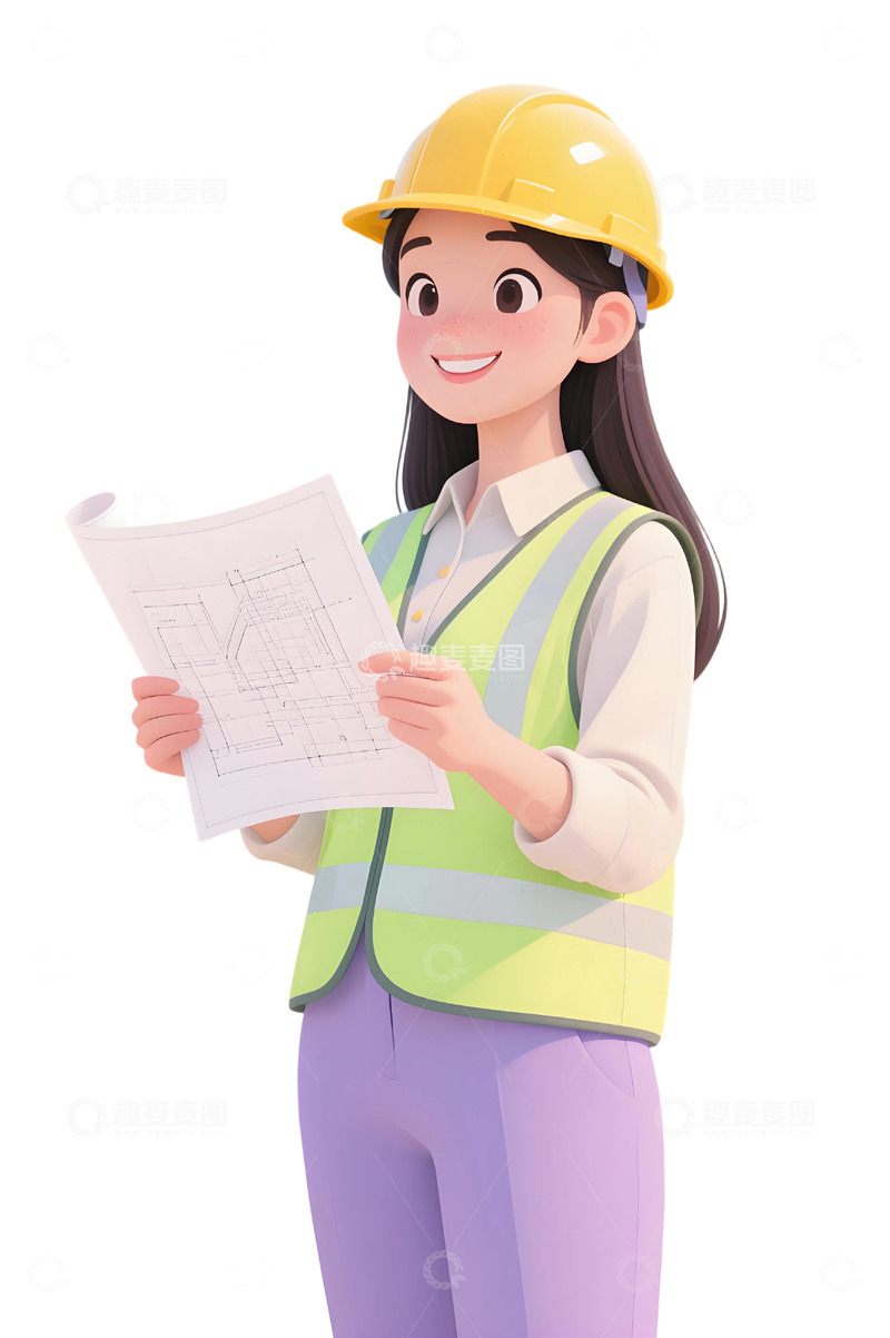 高清大图下载【趣麦麦图】建筑工人主题插画88