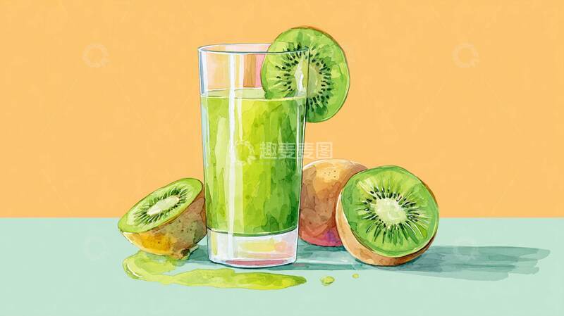 高清大图下载【趣麦麦图】猕猴桃  舒爽  透心  