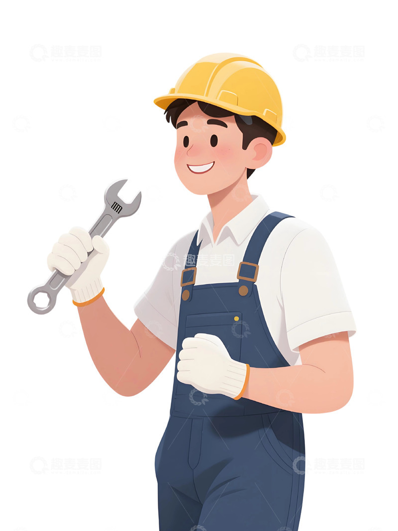 高清大图下载【趣麦麦图】-建筑工人主题插画83