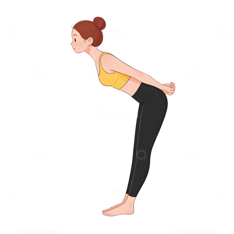 高清大图下载【趣麦麦图】瑜伽运动人物插画71