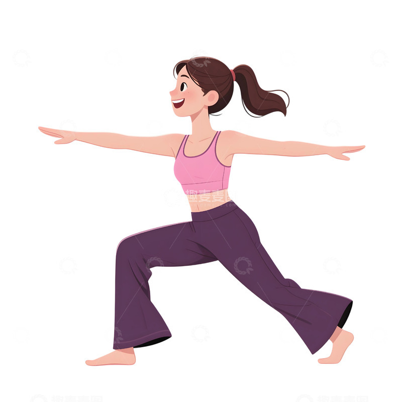 高清大图下载【趣麦麦图】瑜伽运动人物插画31