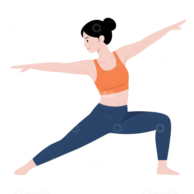 高清大图下载【趣麦麦图】瑜伽运动人物插画42