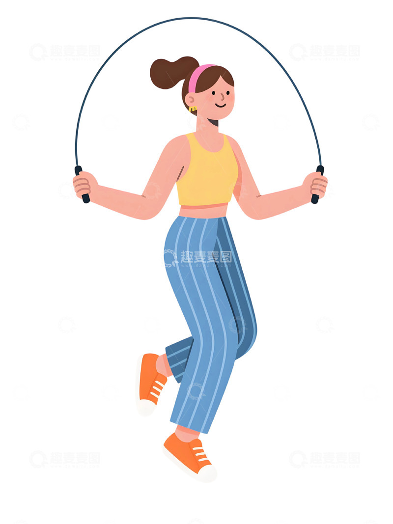 高清大图下载【趣麦麦图】瑜伽运动人物插画92