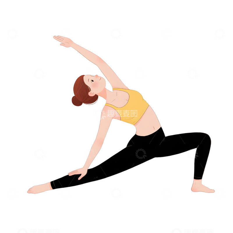 高清大图下载【趣麦麦图】瑜伽运动人物插画9