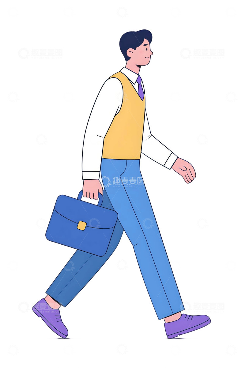 高清大图下载【趣麦麦图】上班人物插画素材44