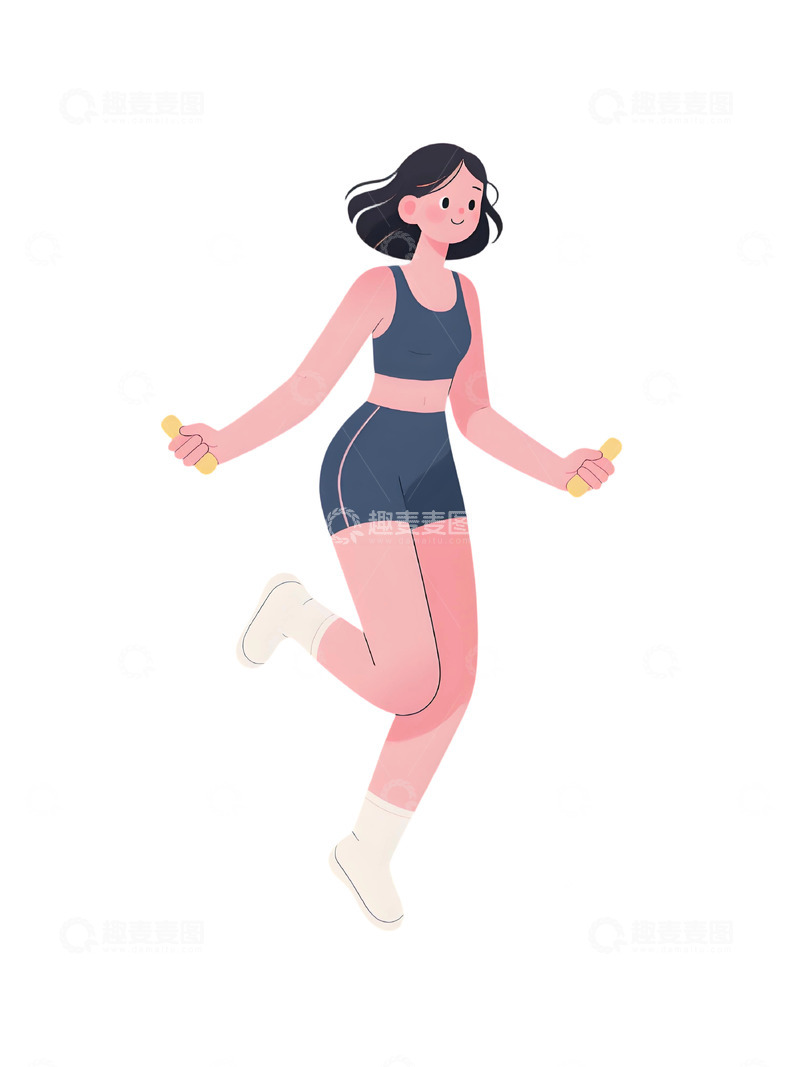 高清大图下载【趣麦麦图】瑜伽运动人物插画11