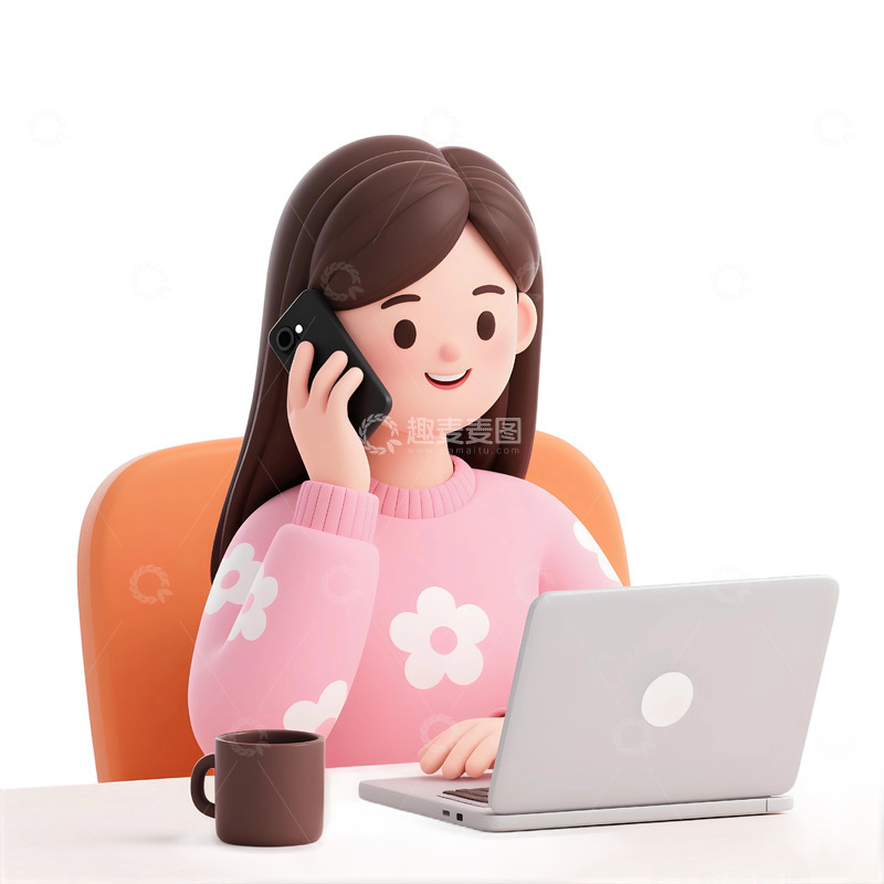 高清大图下载【趣麦麦图】上班人物插画素材45