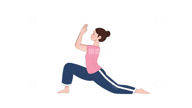高清大图下载【趣麦麦图】瑜伽运动人物插画32