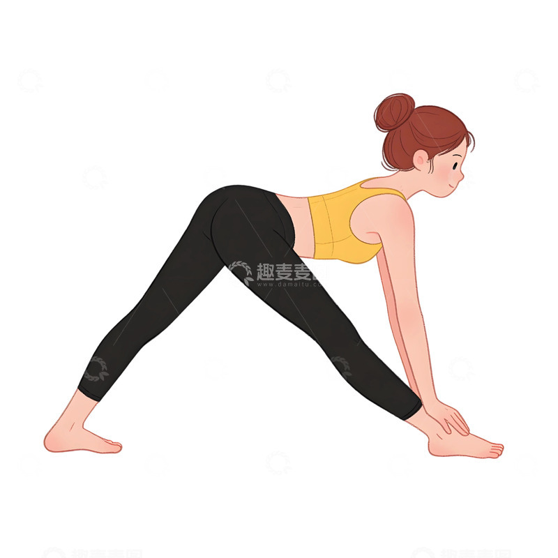 高清大图下载【趣麦麦图】瑜伽运动人物插画8