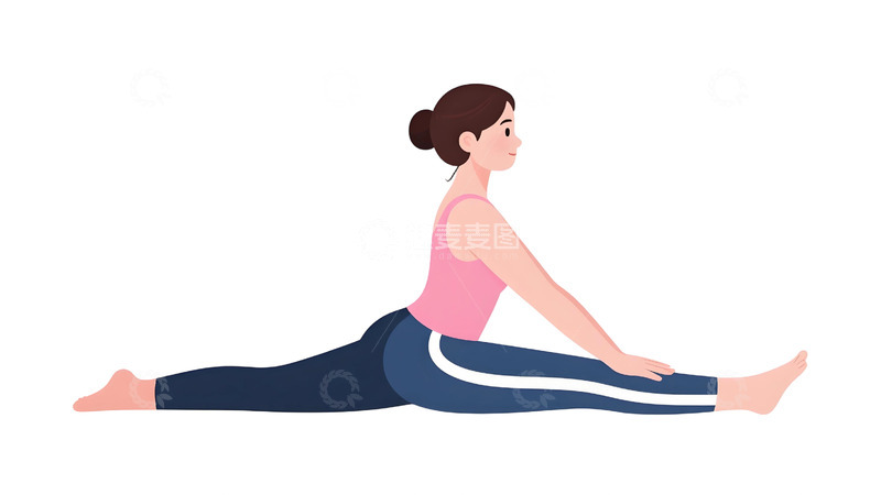 高清大图下载【趣麦麦图】瑜伽运动人物插画72