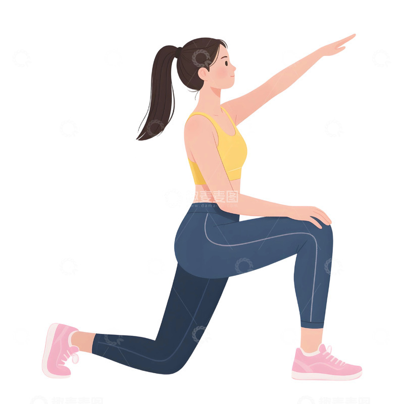 高清大图下载【趣麦麦图】瑜伽运动人物插画4
