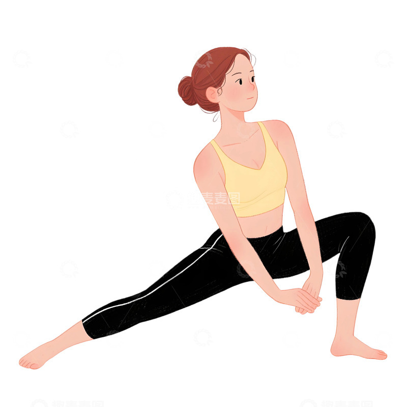 高清大图下载【趣麦麦图】瑜伽运动人物插画7