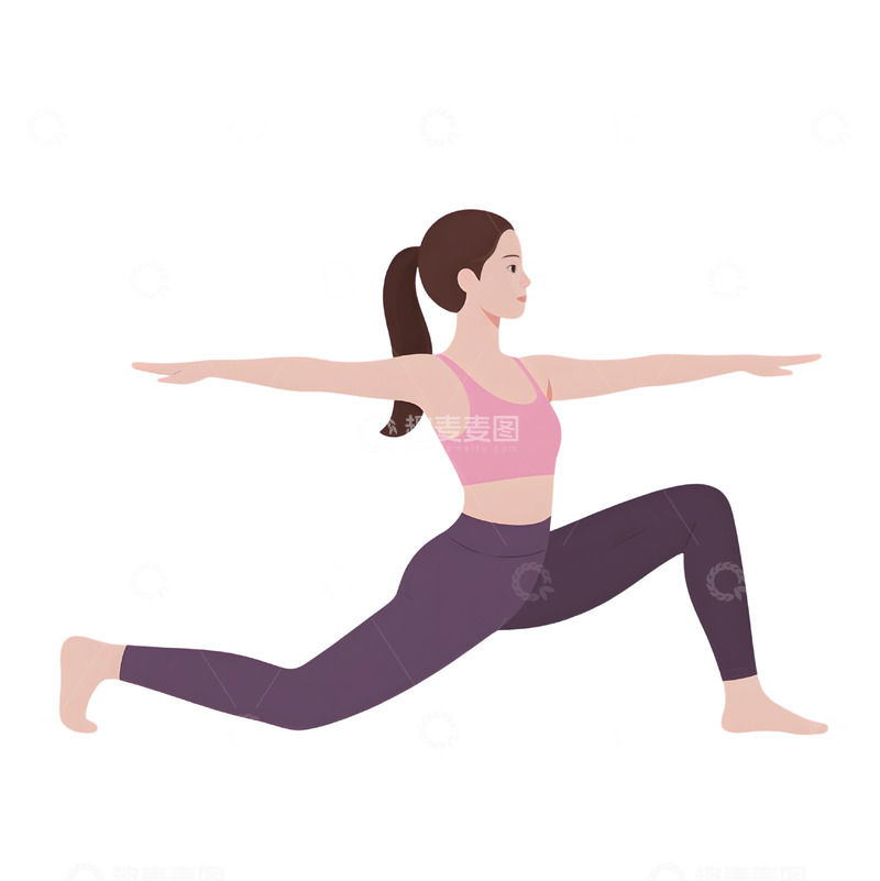 高清大图下载【趣麦麦图】瑜伽运动人物插画12