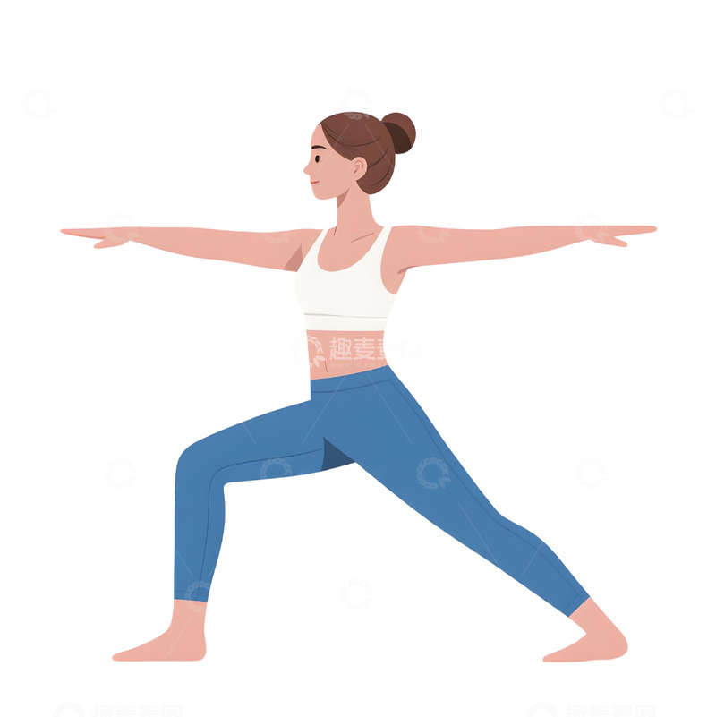 高清大图下载【趣麦麦图】瑜伽运动人物插画1212