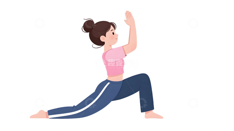 高清大图下载【趣麦麦图】瑜伽运动人物插画22