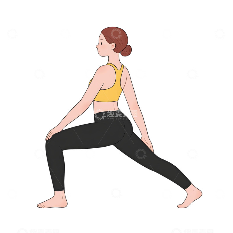 高清大图下载【趣麦麦图】瑜伽运动人物插画2