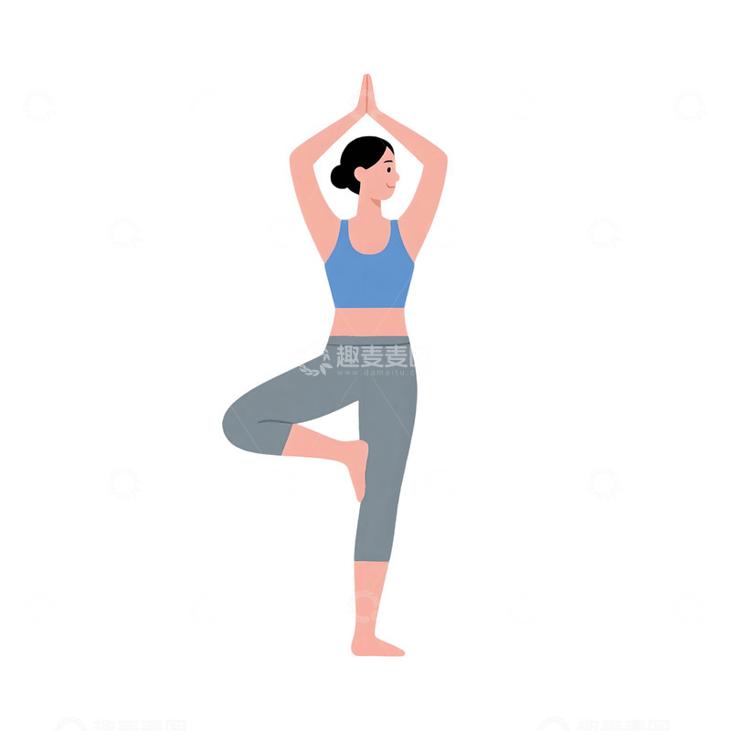 高清大图下载【趣麦麦图】瑜伽运动人物插画62