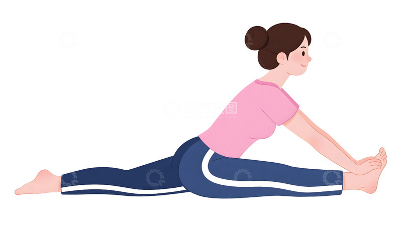 高清大图下载【趣麦麦图】瑜伽运动人物插画1211