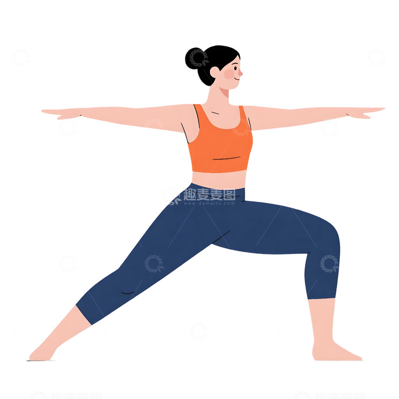 高清大图下载【趣麦麦图】瑜伽运动人物插画91