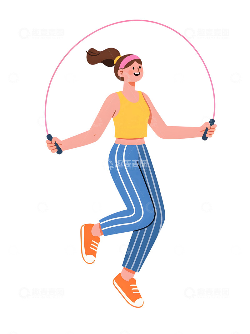 高清大图下载【趣麦麦图】瑜伽运动人物插画621