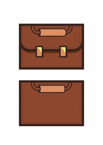 皮包扁平插画元素卡通文件夹
