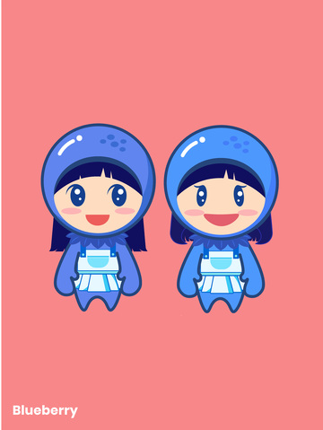 水果小女孩卡通,插画IP