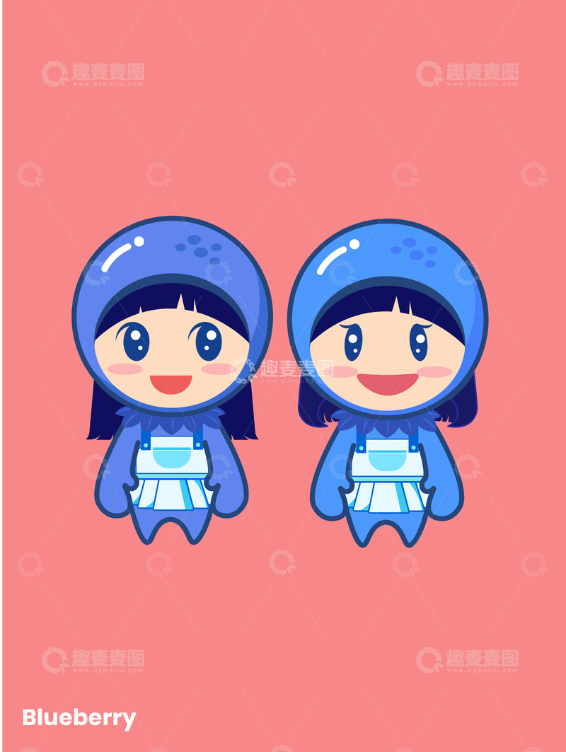 水果小女孩卡通,插画IP