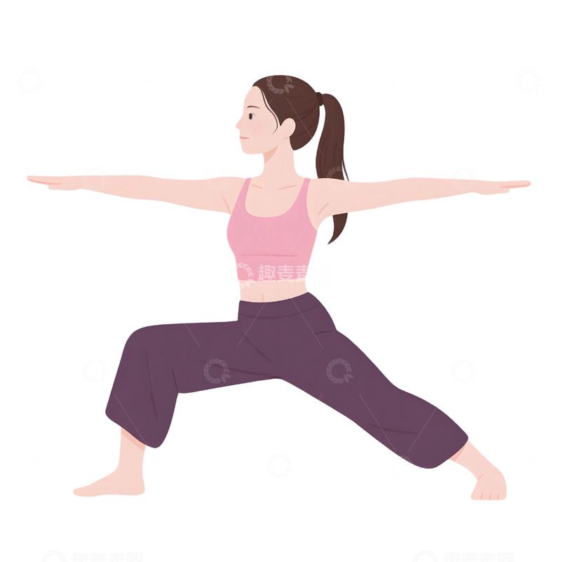 高清大图下载【趣麦麦图】瑜伽运动人物插画321