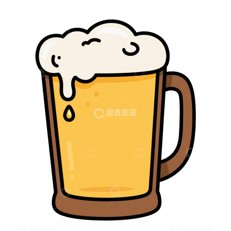 高清大图下载【趣麦麦图】卡通手绘夏日啤酒免抠元素123