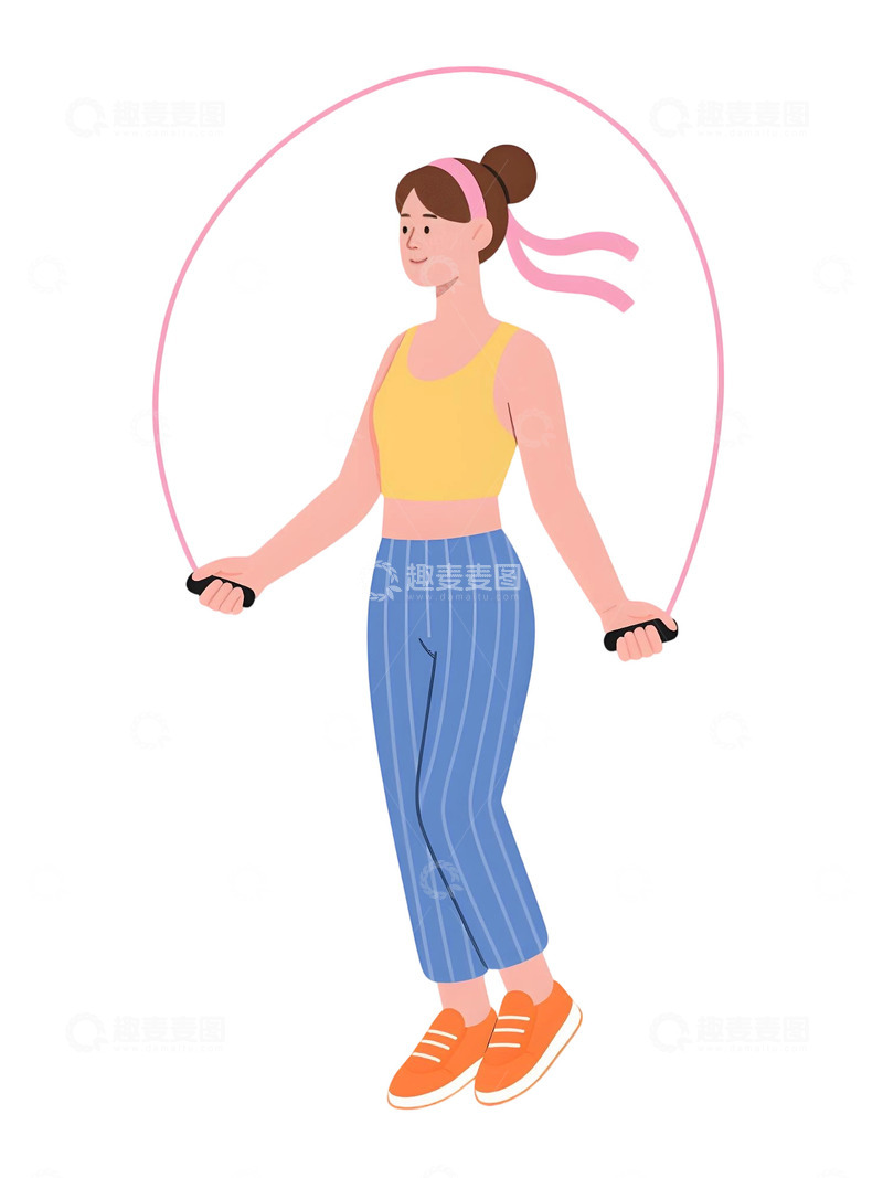 高清大图下载【趣麦麦图】瑜伽运动人物插画721