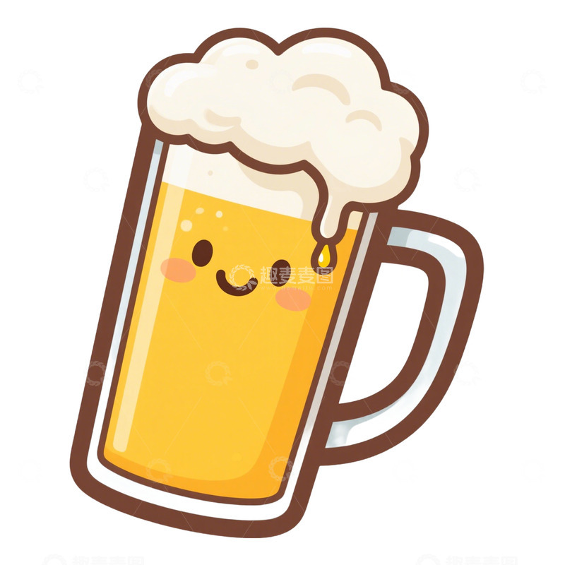 高清大图下载【趣麦麦图】卡通手绘夏日啤酒免抠元素12