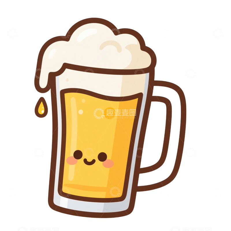 高清大图下载【趣麦麦图】卡通手绘夏日啤酒免抠元素