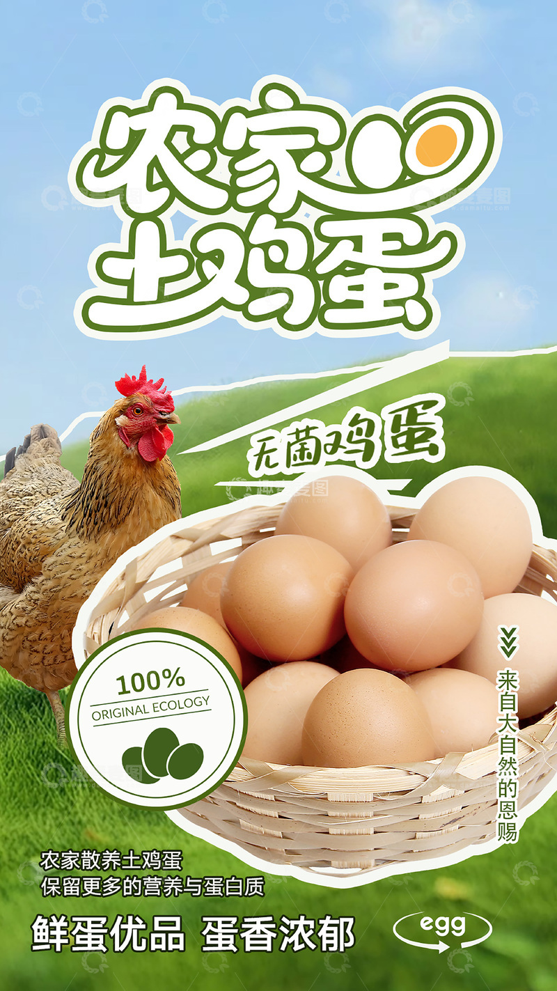 源文件下载【趣麦麦图】-农家土鸡蛋宣传