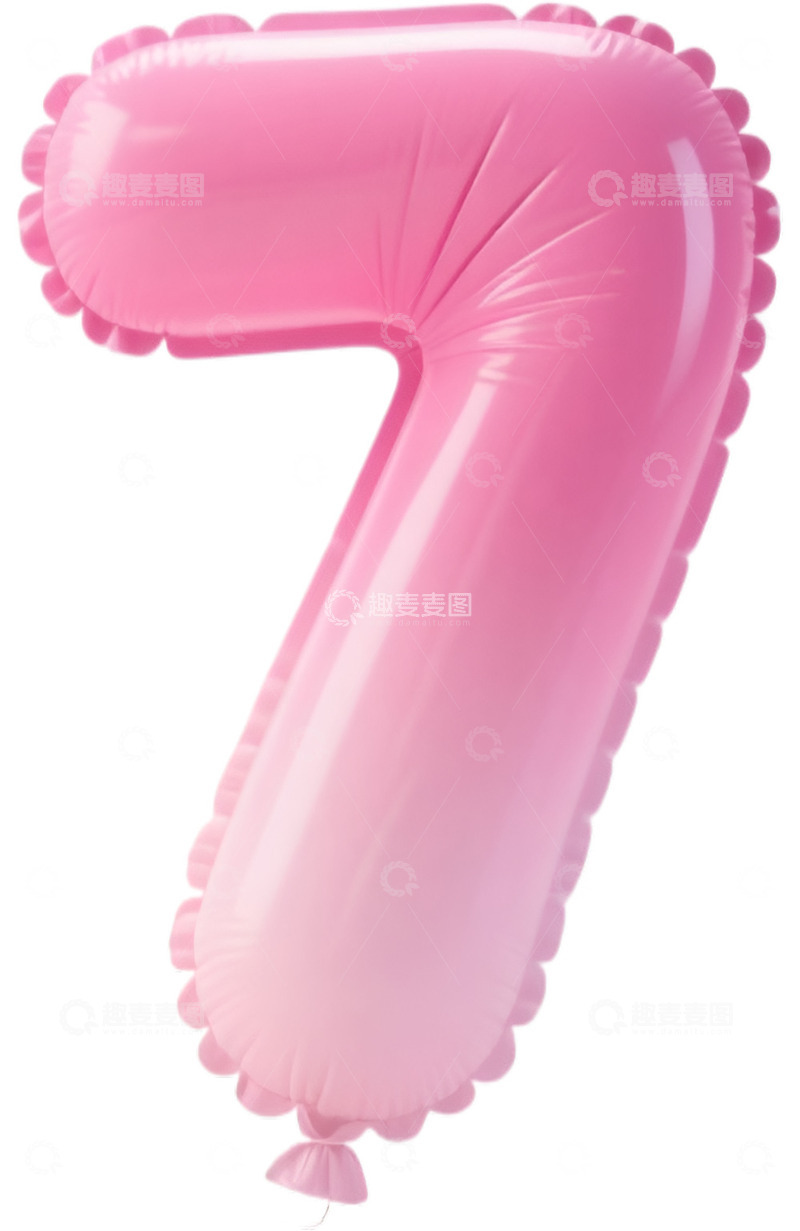 高清大图下载【趣麦麦图】粉色3D数字7免扣素材