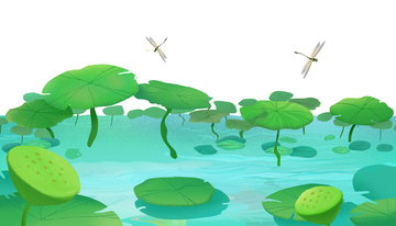 小暑大暑夏天荷塘荷叶莲叶蜻蜓