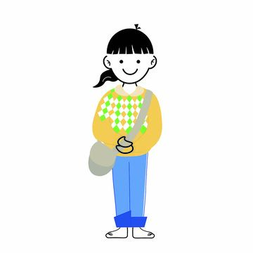 简笔清新女孩插画头像