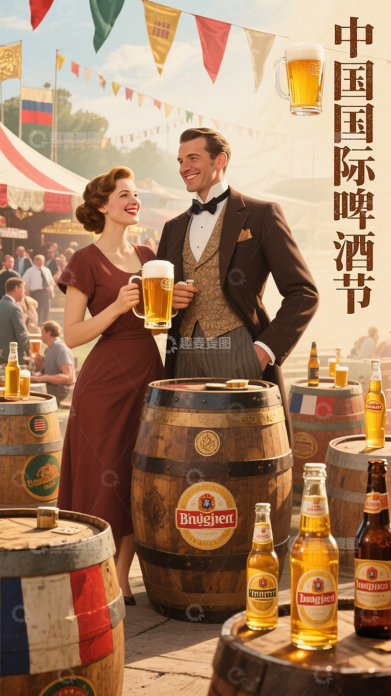 高清大图下载【趣麦麦图】中国国际啤酒节节日宣传海报