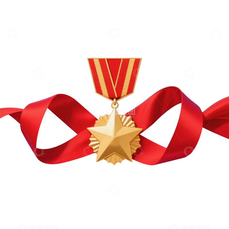 高清大图下载【趣麦麦图】金色五角星荣誉勋章图标