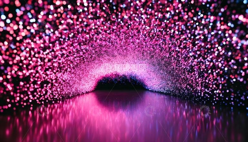 高清大图下载【趣麦麦图】粉色光点隧道梦幻光影空间
