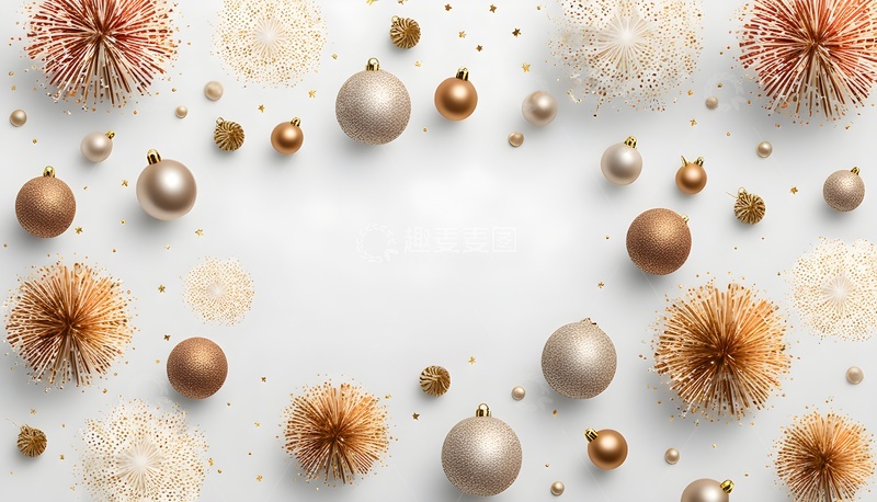 高清大图下载【趣麦麦图】圣诞金色银色装饰挂件