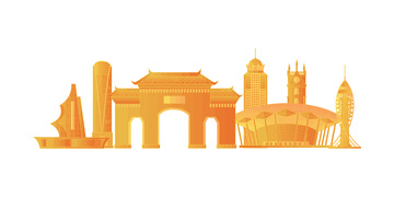 城市建筑物地标景点建筑线稿写字楼