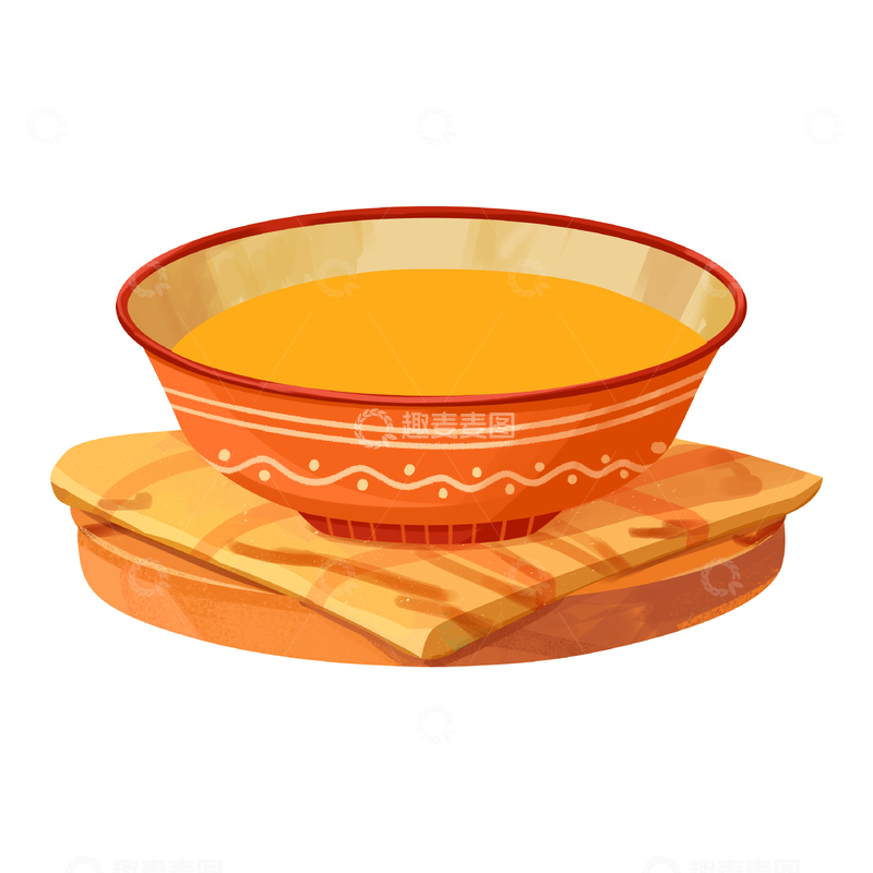 源文件下载【趣麦麦图】-冬至节气汤碗瓷碗餐具餐布案板