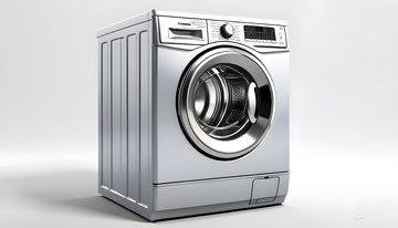 银色滚筒洗衣机高清写实图
