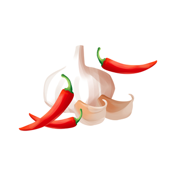 冬至节气大蒜蒜头蒜瓣红辣椒食材调味品