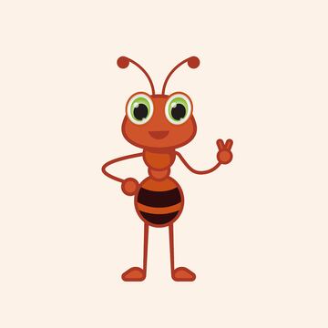 昆虫蚂蚁卡通扁平插画