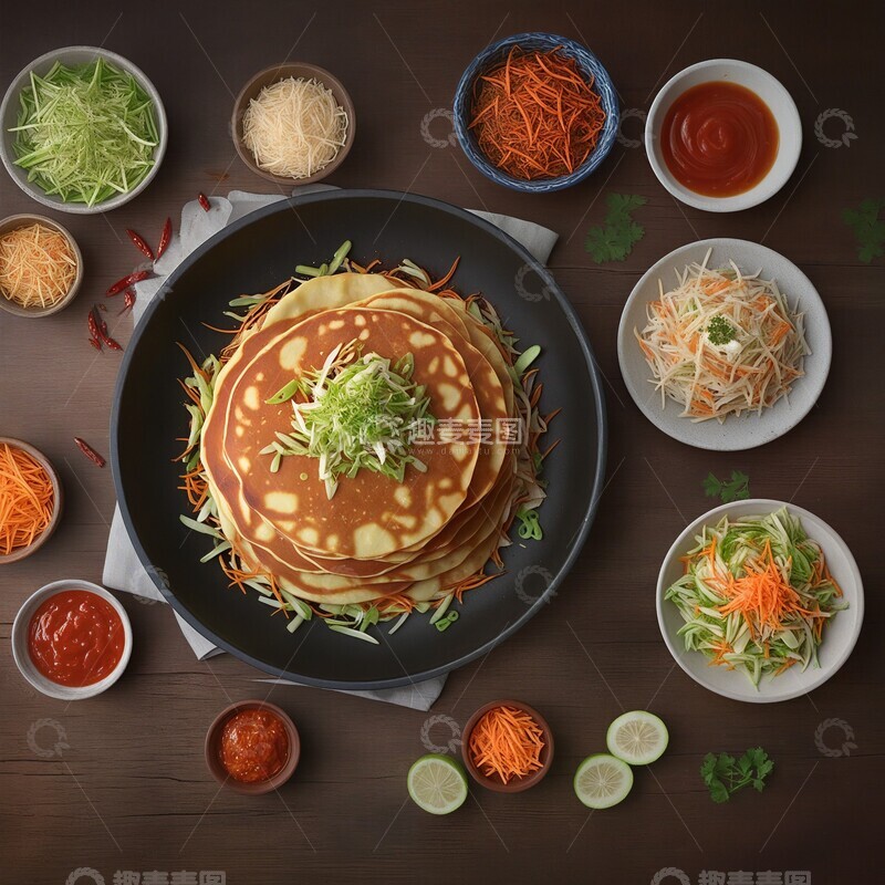 高清大图下载【趣麦麦图】家庭版素食煎饼