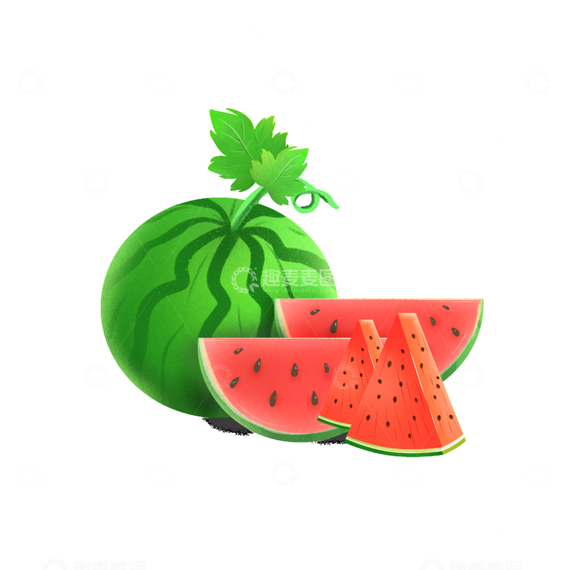 源文件下载【趣麦麦图】夏天小暑大暑水果瓜果西瓜食物