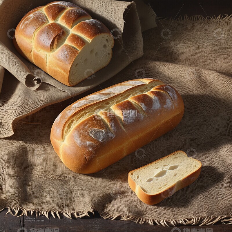高清大图下载【趣麦麦图】糖霜素烤面包